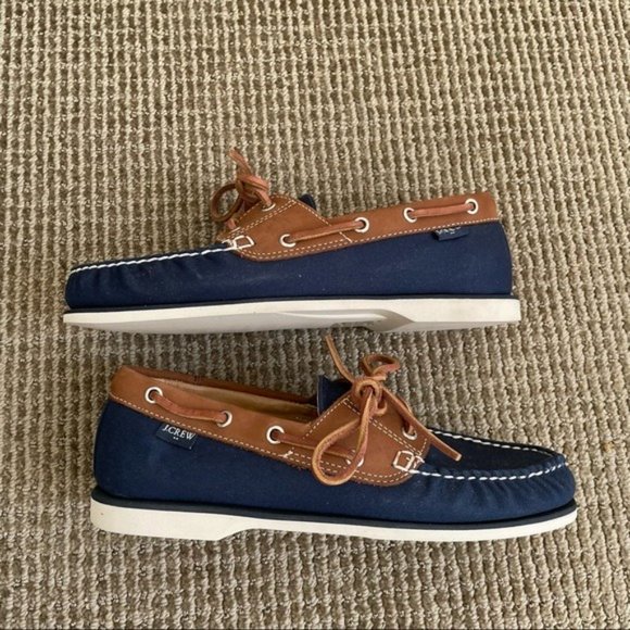 J. Crew Factory Canvas Boat Shoes in Navy - Picture 4 of 6